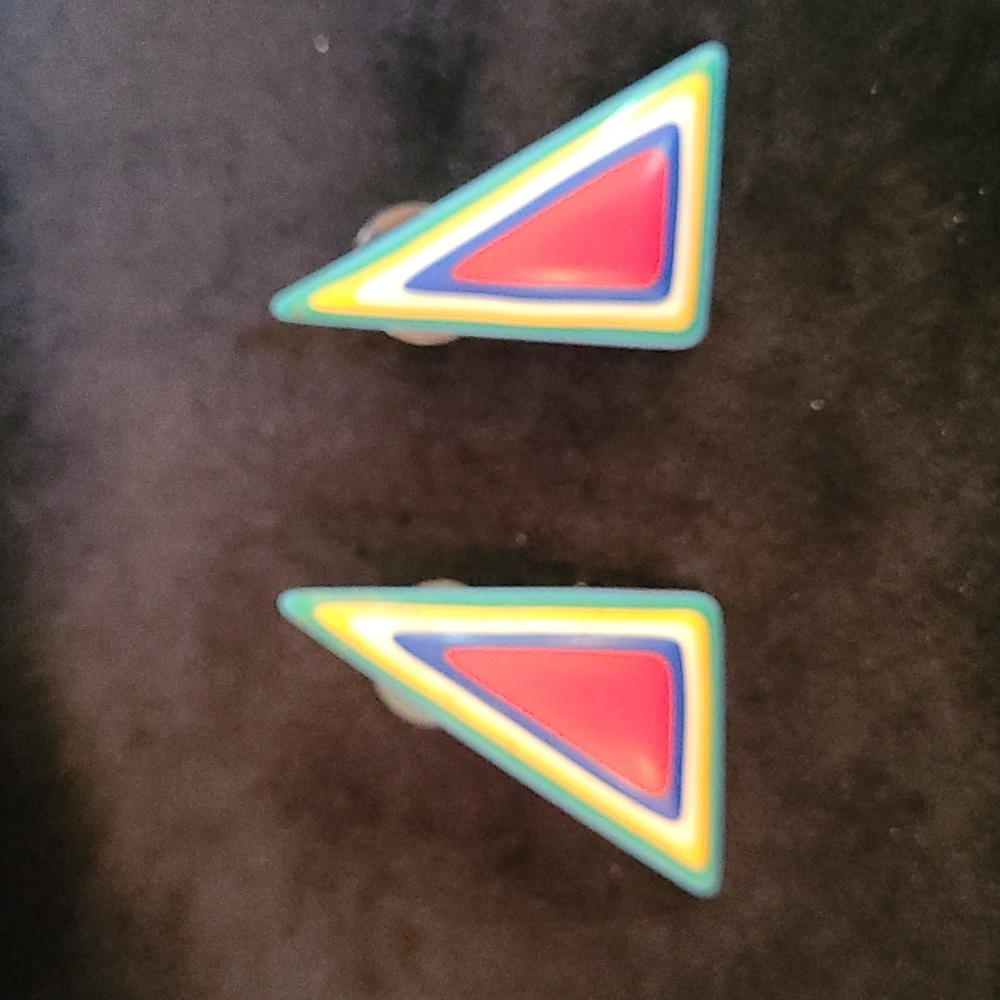 Geometric 2" Stud earrings.